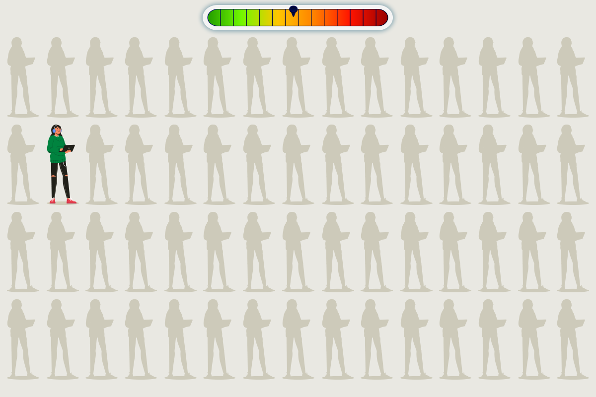 Trouvez le détail qui se distingue dans cette illustration répétitive_solution